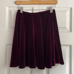 Topshop Red Velvet Skirt